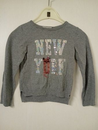 Mädchen Pullover H&M grau Grösse 110/116 mit Pailletten