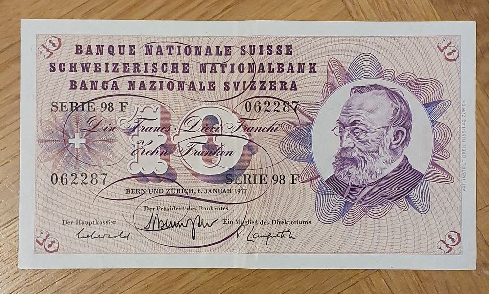 Ancien billet de banque Suisse 10 francs pour collectionneur (Gebraucht ...