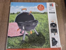 HI Picknick-Grill mit Holzgriff 32x45cm neu