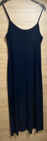 Blaues langes Kleid Madeleine Seitenschlitz
