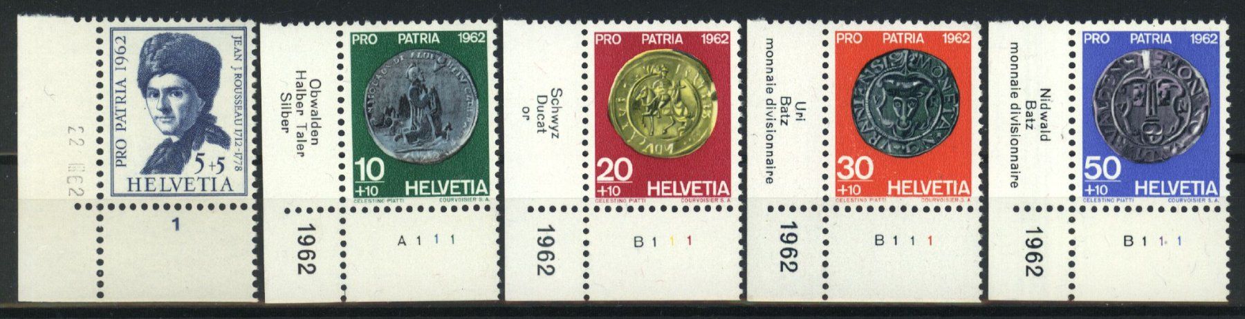 Tutti i francobolli: 1962, Pro Patria, mit Tabs ** – Usato da Willisau venduto da Vollstempel