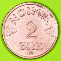 1955 / NORWEGEN / 2 OERE - MÜNZE / SEHR GUT ERHALTEN !