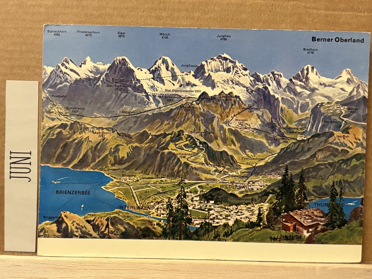 Cartoline postali: AK von Interlaken mit Bergpanorama – Usato da Rümlang venduto da Kartenpost1