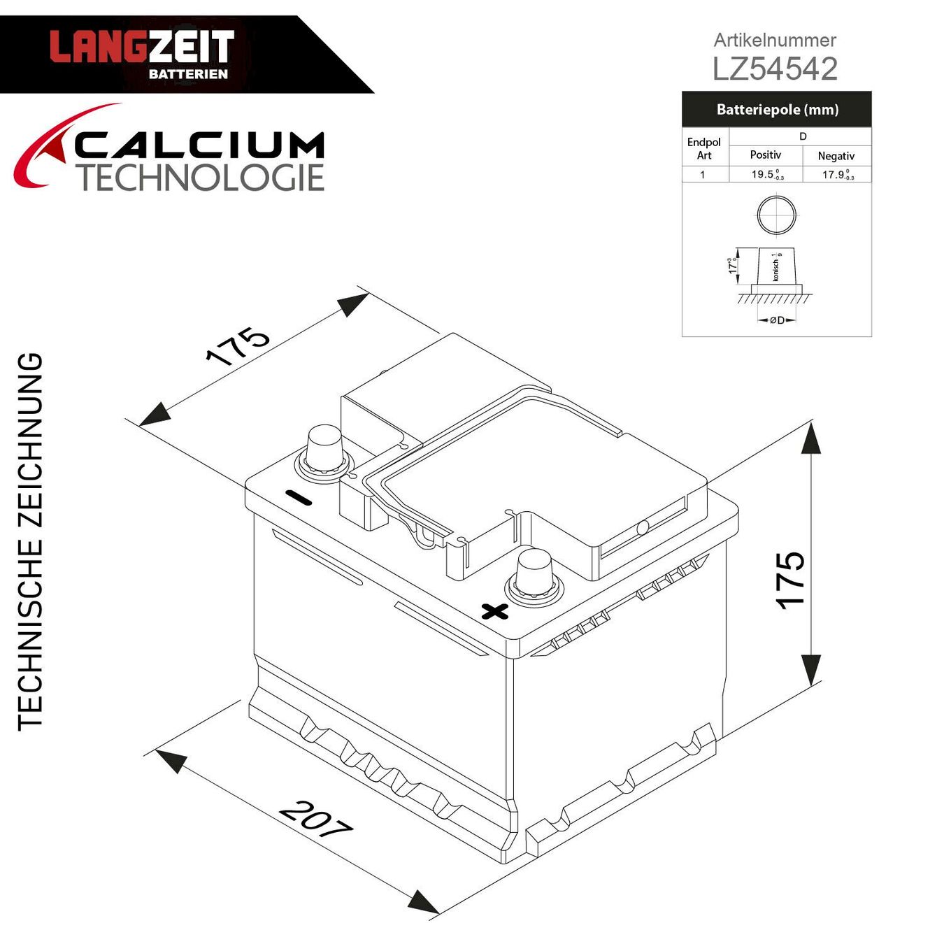Batterie: LANGZEIT Autobatterie 12V 45Ah – Nuovo e nell'imballaggio originale da Bottighofen venduto da zaap 4