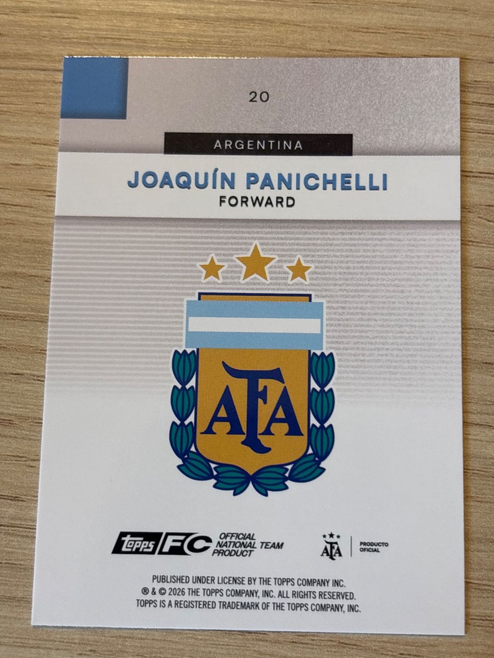 Topps Carte collezionabili: Topps Argentina Team Set 25/26 Joaquin Panichelli – Nuovo (secondo la descrizione) da Zürich venduto da BVBWINNER 1