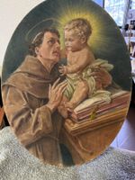 (22) Altes Votivgemälde Antonius mit Kind Andachtsbild