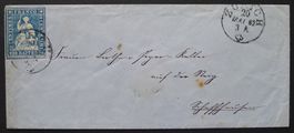 1862, Strubelbrief von ZÜRICH ZH nach SCHAFFHAUSEN SH