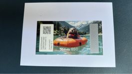 Schweizer Crypto Briefmarke - Murmeltier im Schlauc