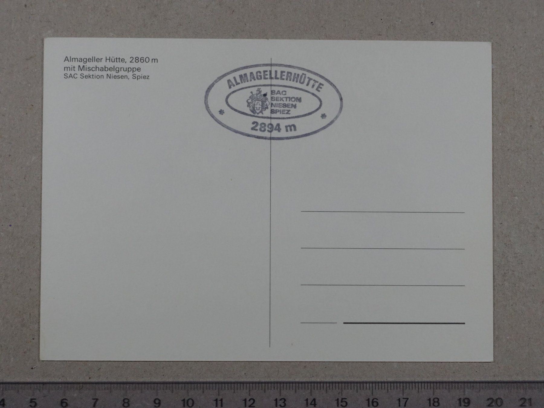Cartoline postali: Almageller Hütte, Wallis, Saas-Almagell – Usato da Lenzburg venduto da fh1 1