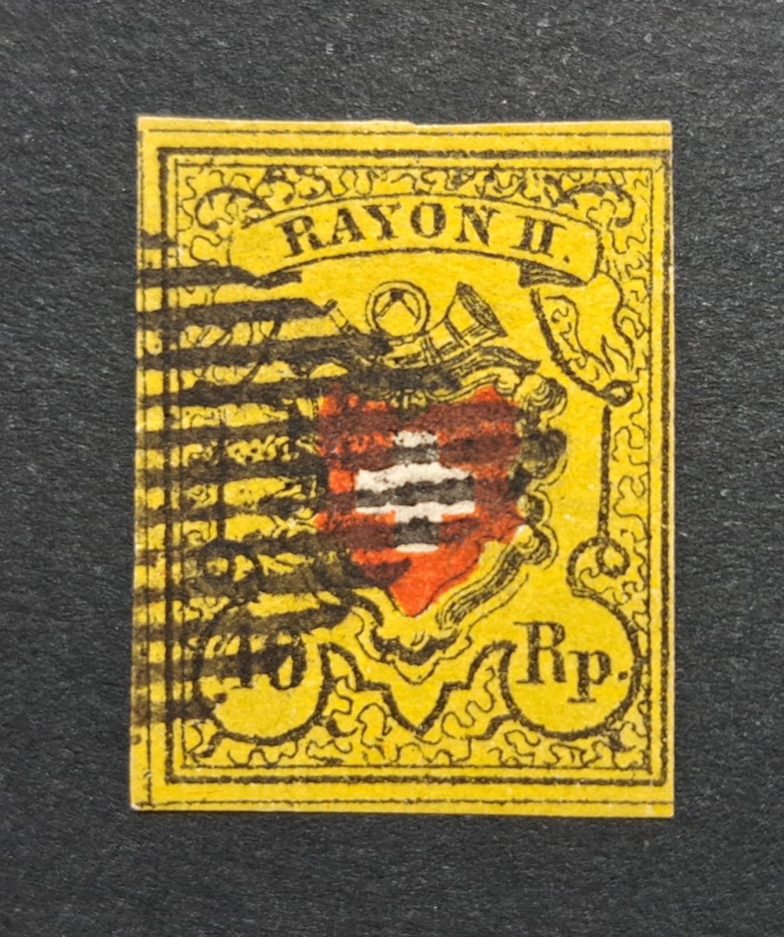 Alle Briefmarken: Rayon II T2 B/RO mit Ursteinfehler / Plattenfehler Attest – Gebraucht aus Unterägeri von PhilatelieStudiger