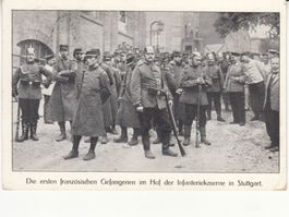 Französische Gefangene in Kaserne Stuttgart, Rot Kreuz Karte