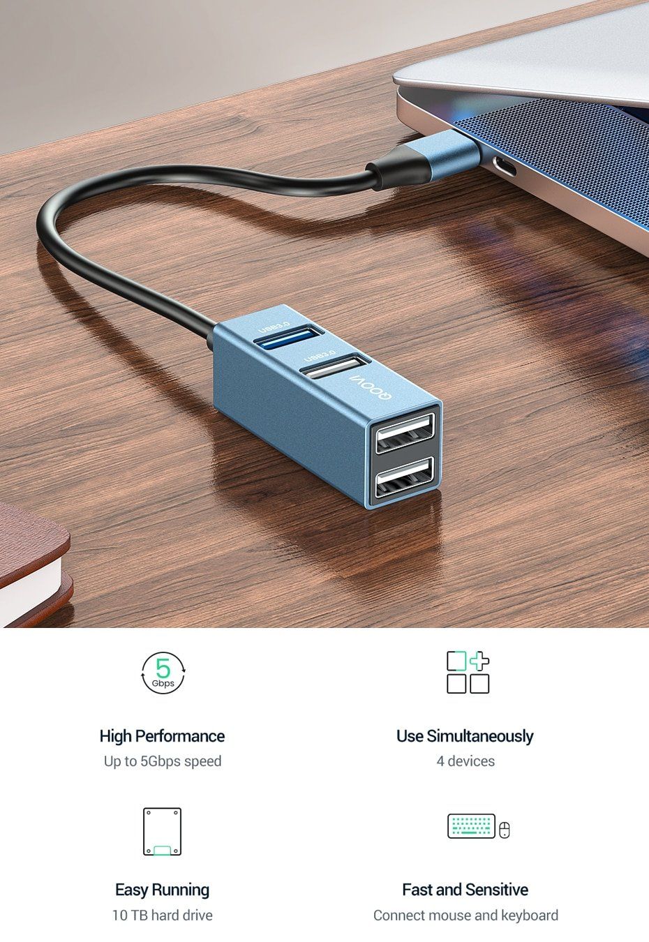 Hub & Switch: HUB USB-C vers USB 4 ports USB – Nuovo e nell'imballaggio originale da Yverdon-les-Bains venduto da rogi80 8