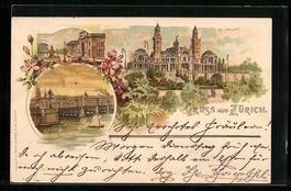 Litho Zürich, Tonhalle, Bahnhof, Quaibr
