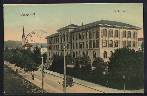 Cartoline postali: AK Burgdorf, Ansicht vom Technikum, 1909 – Usato da Berlin venduto da bartko-reher