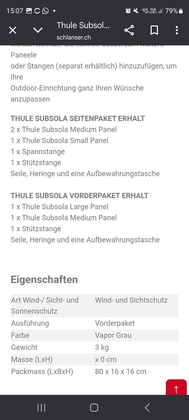 Thule Tende da sole: Supsola Markisenerweiterung von Thule – Nuovo (secondo la descrizione) da Sarnen venduto da kpf_wb8c 1