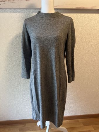 OPUS Strickkleid Gr. 38 Grau meliert Herbstkleid Winterkleid