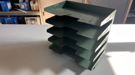 Vintage Büro Ablage Metall, Top Zustand, Grün, Frühling