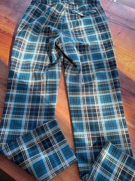 King Louie Pantaloni: King Louie Hose kariert Grösse 34 – Usato da Bern venduto da Delirious 1