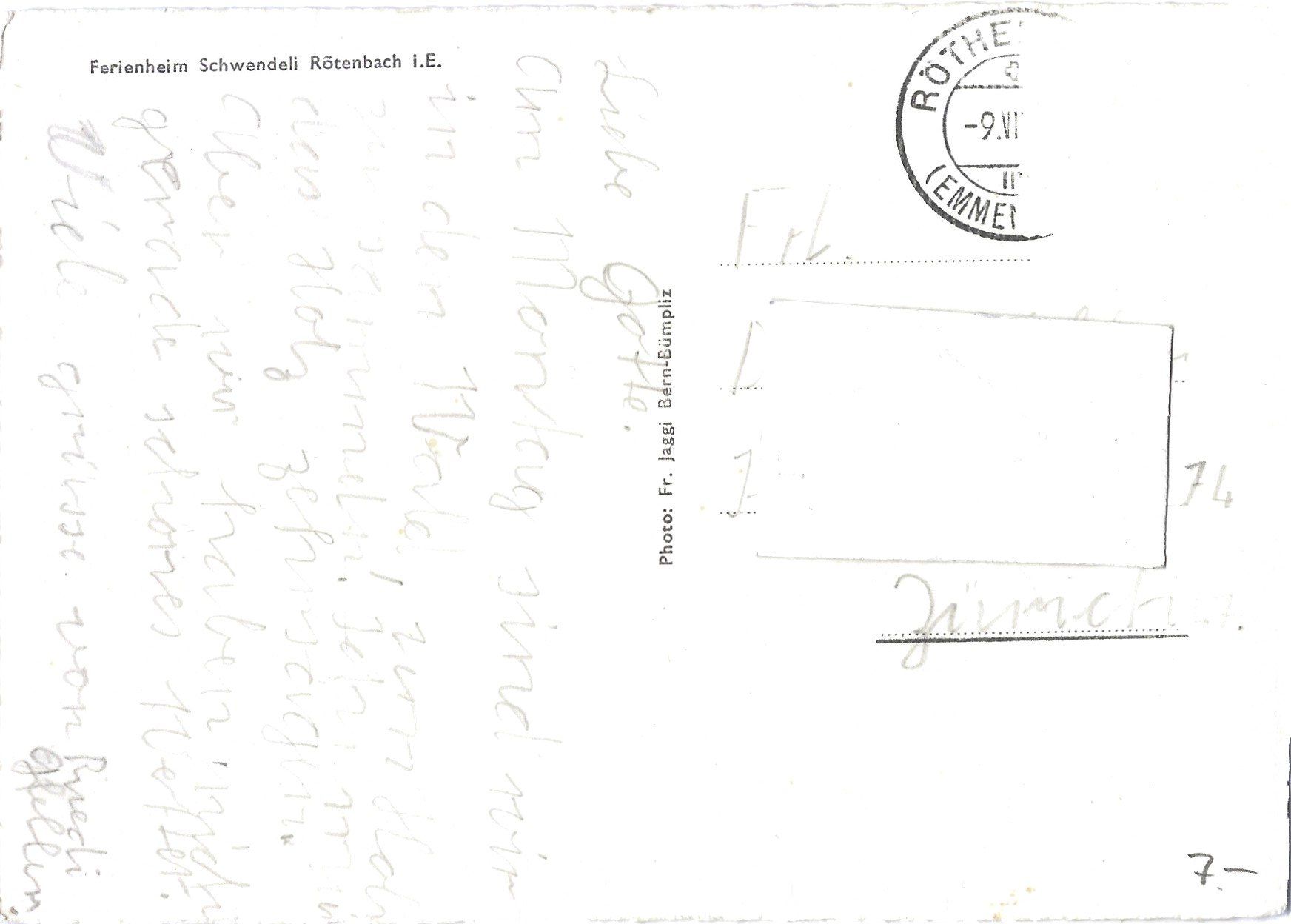 Cartoline postali: Ferienheim  Schwendeli  Rötenbach  i.E. – Usato da Bütschwil venduto da Jackson1A 1