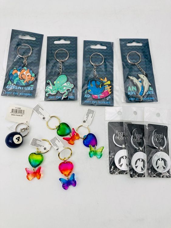 TOYANDONA Fledermaus Schlüsselanhänger 6er Set - Silberne Halloween Deko Anhänger