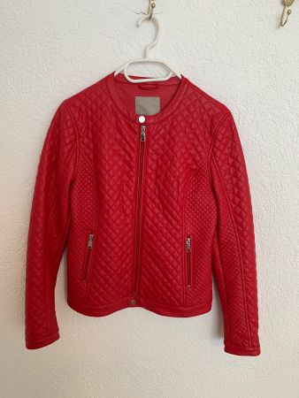 Bata Kunst Leder Jacke Kunstlederjacke Rot Gr. S