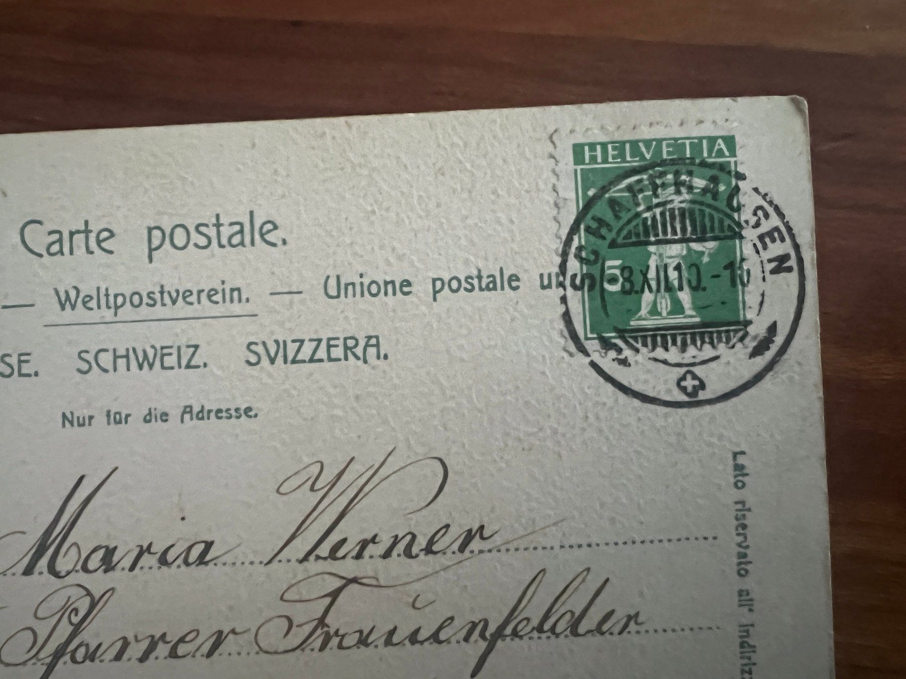 Cartoline postali: AK  191 Schaffhausen   (G3096) – Usato da Hinwil venduto da Sidi4 1