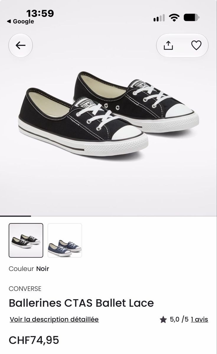 Converse Scarpe da donna: Converse ballerines 39 – Usato da Brügg BE venduto da traindenuit 2