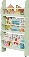 Kinder Bücherregal Wandregal mit 3 Ablagen Grün Holz