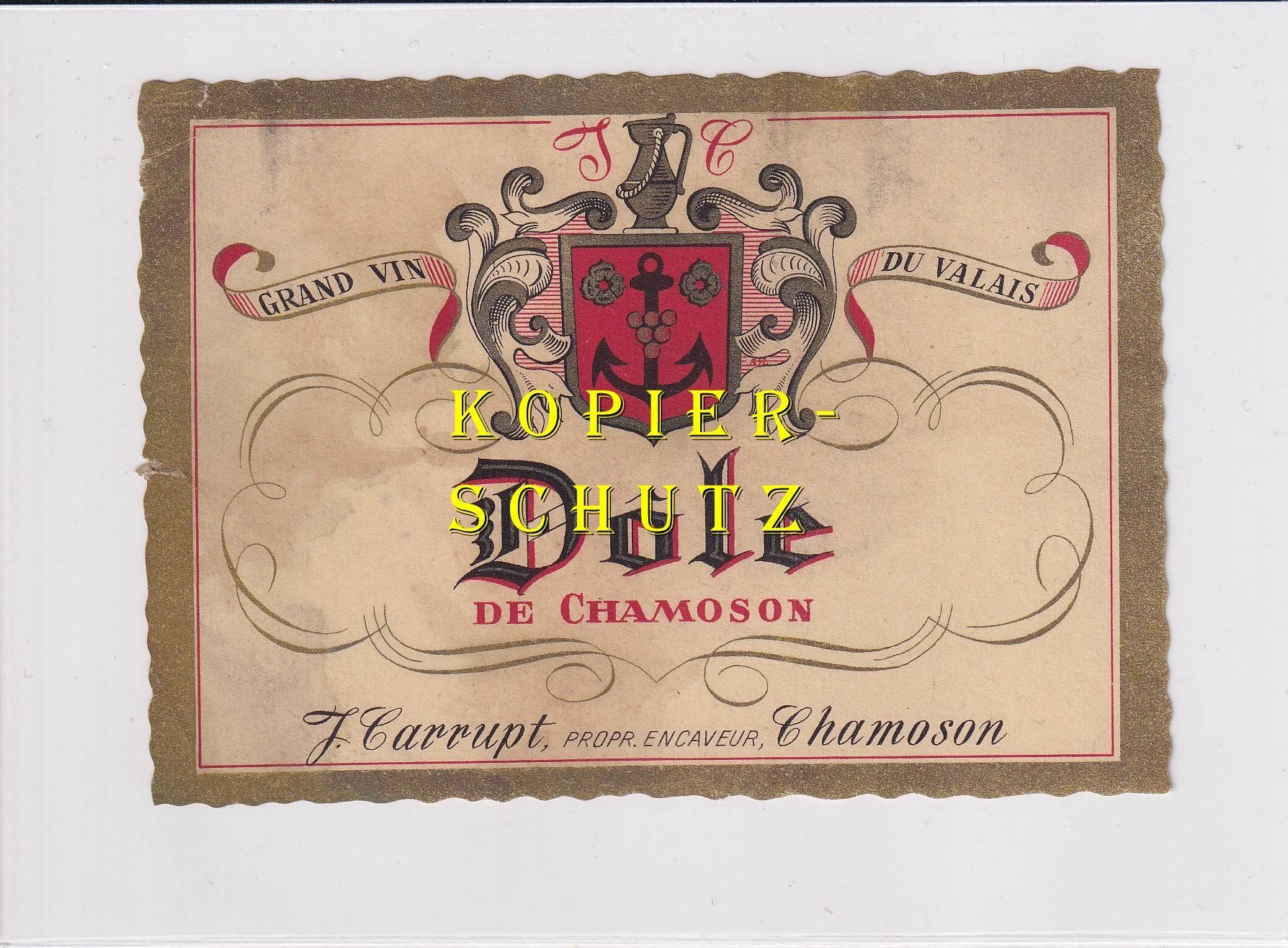 Papier: Etikette - Dôle de Chamoson /bd – D'occasion à Hombrechtikon par Rudolf07
