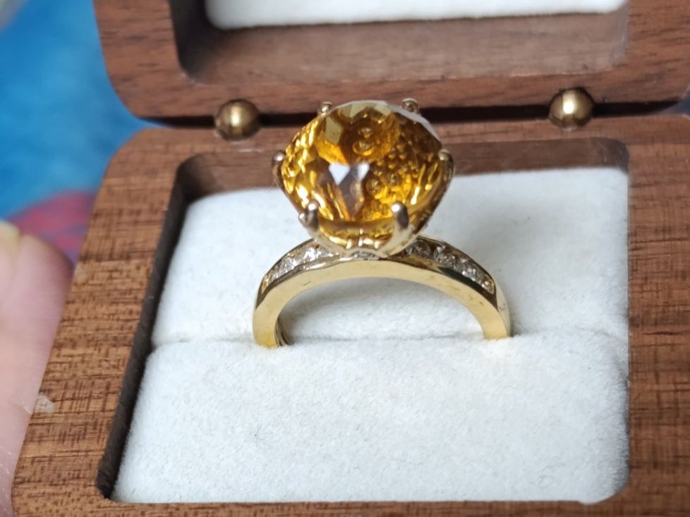 Anelli: Bague argent plaqué or & Citrine Madere! – Usato da Genève venduto da EcrinVintage 7
