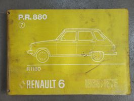 Oldtimer Renault Ersatzteilbuch R6  R 6  1969 - 1975 P.R.880