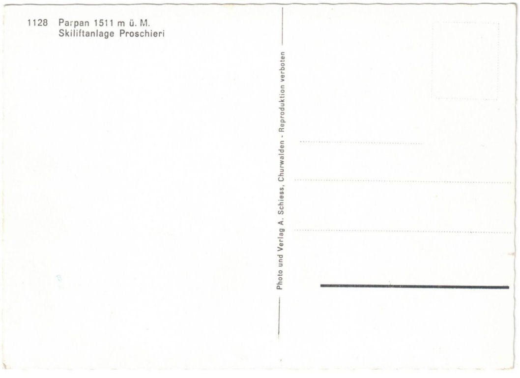 Cartoline postali: Parpan - Skilift Proschieri – Usato da Binningen venduto da Mountainrider 1