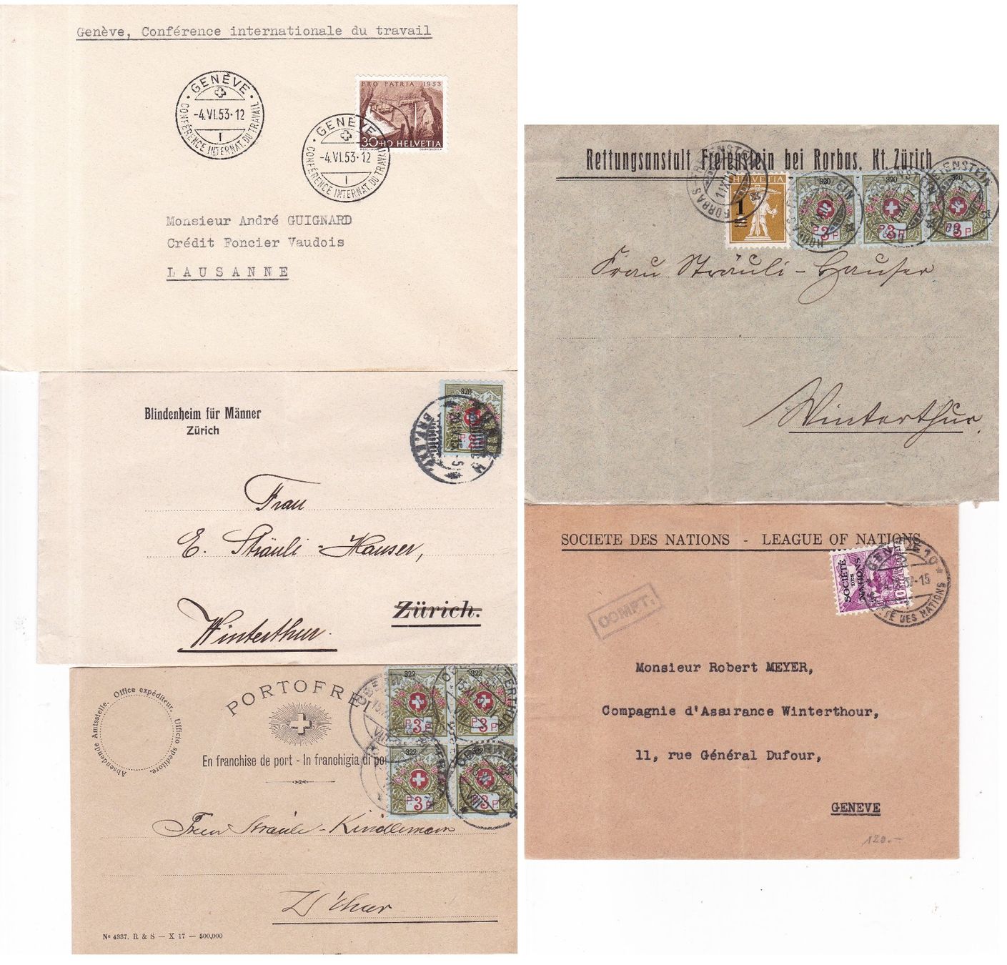 Alle Briefmarken: 30 Stk. Alte CH Briefe, Postkarten, Belege – Gebraucht aus Münchwilen AG von Nesar 4