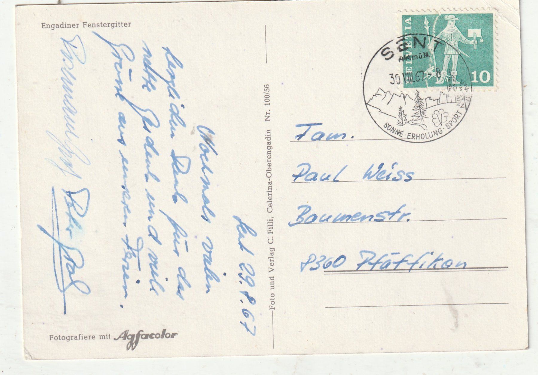 Cartoline postali: 2 AK. Schöne Engadiner Häuserschmuck – Usato da Lumbrein venduto da made02 3