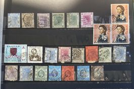 Collection of vintage Hong Kong stamps used