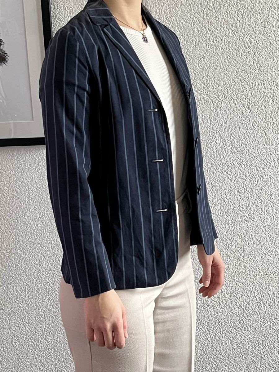 Max Mara Jacken: Marineblauer Damen Blazer, gestreift Gr. 36 – Gebraucht aus Zürich von yvispirig