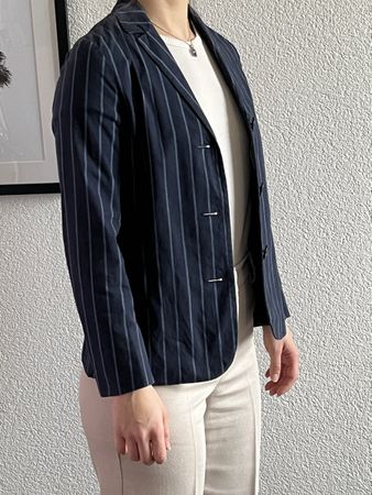 Marineblauer Damen Blazer, gestreift Gr. 36