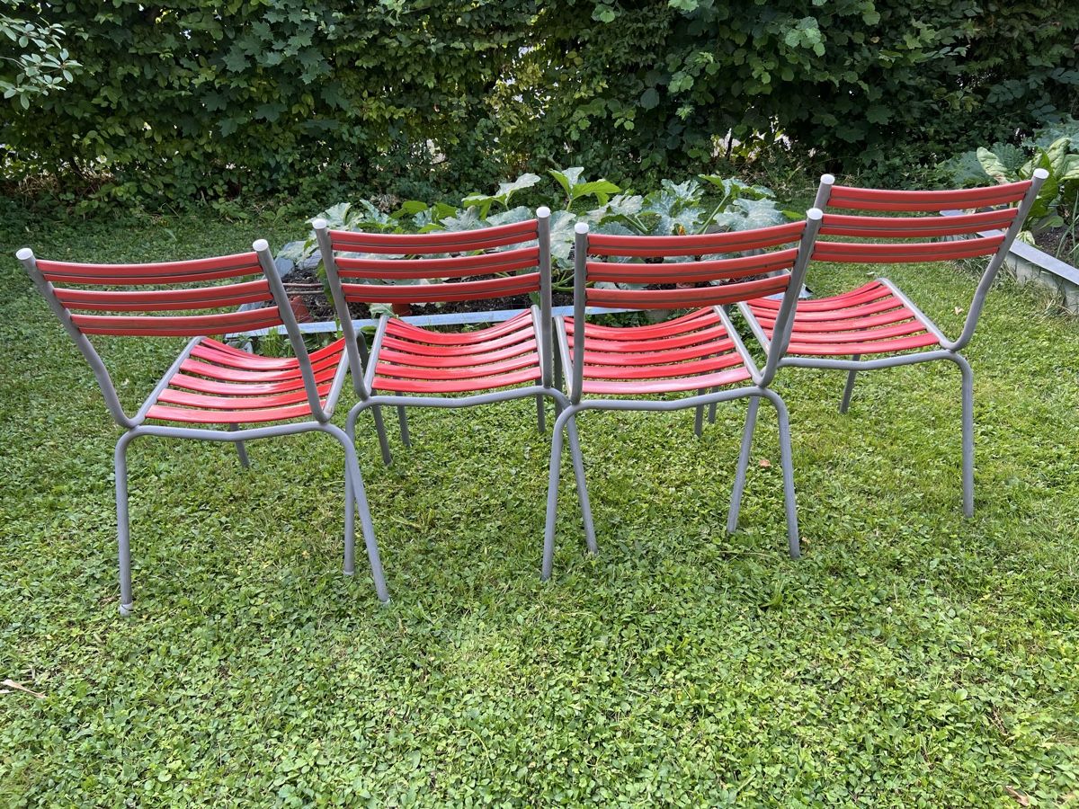 Sedie: Rote Gartenstühle 4er Set – Usato da Zürich venduto da bernhard.jaeggi 1