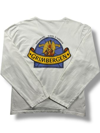 T-Shirt Grimbergen Blanc Vintage  - Taille L femme