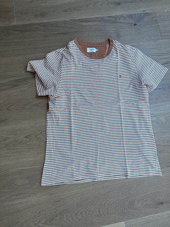 T-Shirt gestreift orange weiss Grösse M