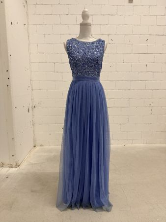 Traumhaftes Pailletten-Abendkleid mit offenem Rücken - Gr.36