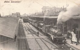 Lausanne VD Bahnhof Dampflok bahn zug
