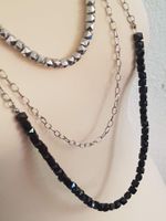 Kette Hüftkette dreistrangig schwarz, silberfarben