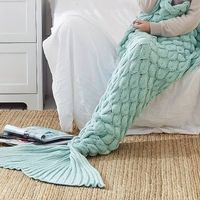 Decke Meerjungfrau Kuscheldecke hellblau gebraucht
