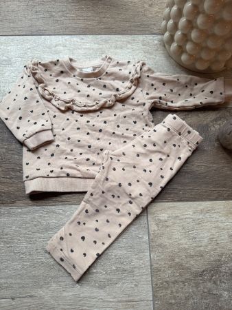 H&M BABY 🐯 ensemble set beige & léopard à volants 74