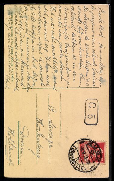 Cartoline postali: Zuoz, Ortspartie, Brunnenplatz mit Kirch – Usato da Berlin venduto da bartko-reher 1