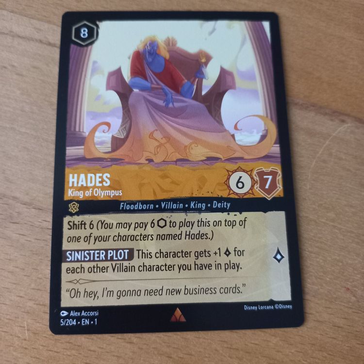 Lorcana HADES RARE KARTE, EN 5/204 Kaufen auf Ricardo
