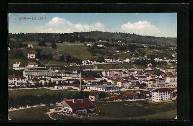 Cartoline postali: AK Le Locle, Panorama, 1920 – Usato da Berlin venduto da bartko-reher