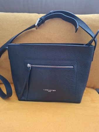 Sac à main Lancaster cuir bleu foncé bon état