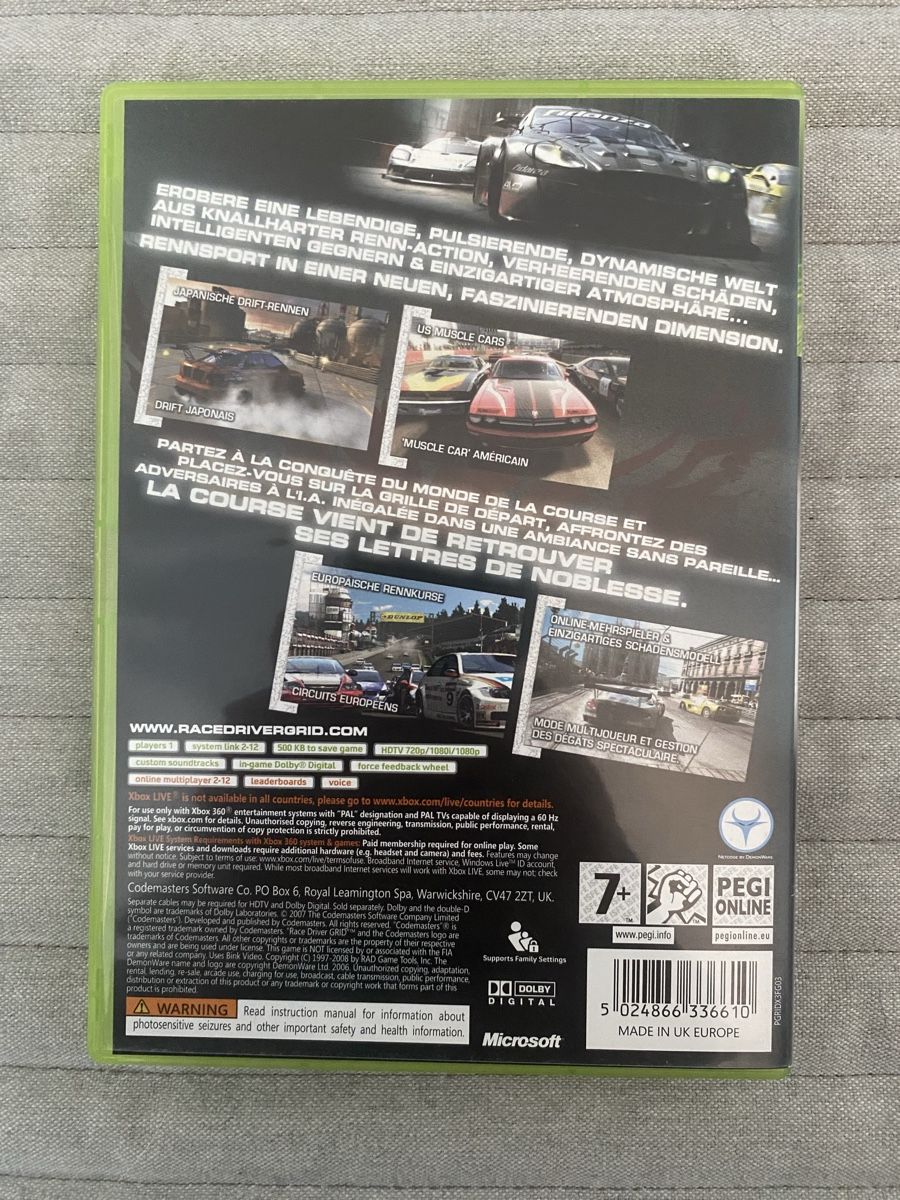 Microsoft Giochi: Race Driver: Grid für Xbox 360 – Usato da Thunstetten venduto da Virus_33 2